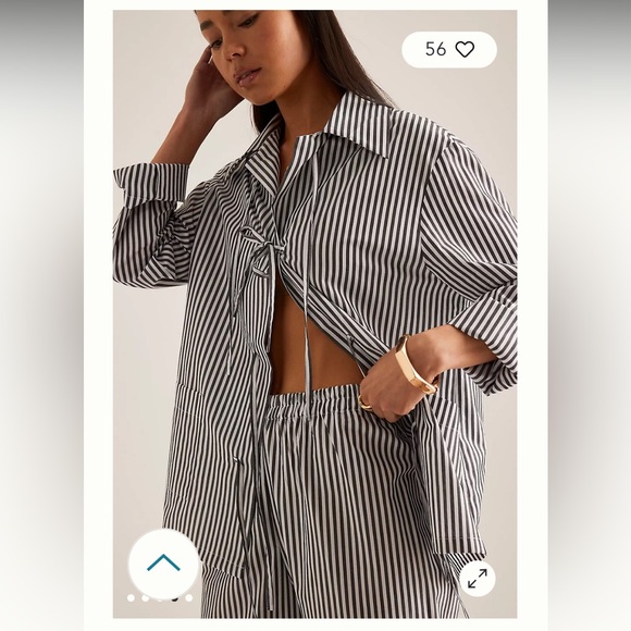 NWOT Sleeper Cotton-Poplin Set navy white $328 stripes bow front spring Casual - Picture 5 of 16